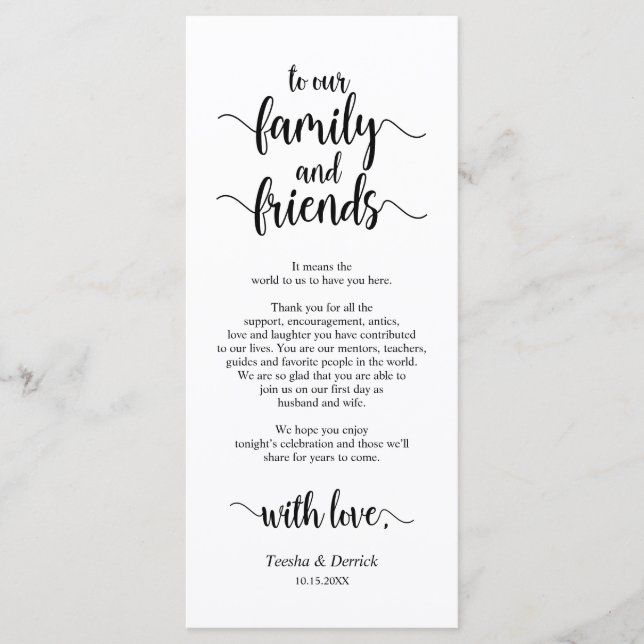 Modern Rustic, Black, Place Setting Thank You Card (Front)