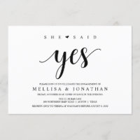 Modern Rustic, Black script, Engagement Party