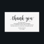 Modern Rustic Black Script, Wedding Thank you Enclosure Card<br><div class="desc">This is the Modern Rustic,  Black Script,  Wedding reception Enclosure Card. You can change the font colours,  and add your wedding details in the matching font / lettering. #TeeshaDerrick</div>