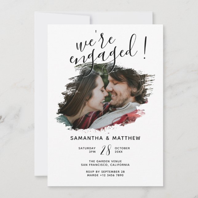 Modern Rustic Boho Engagement Party Invitation (Front)