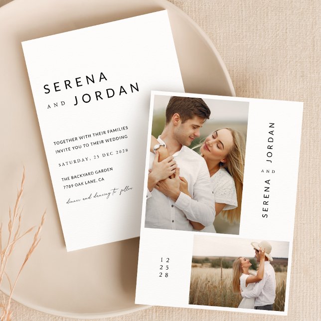Modern Rustic Boho Photo Wedding Invitation (Creator Uploaded)
