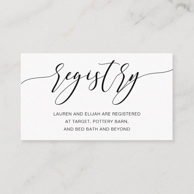 Modern Rustic Calligraphy Gift Registry Insert (Front)