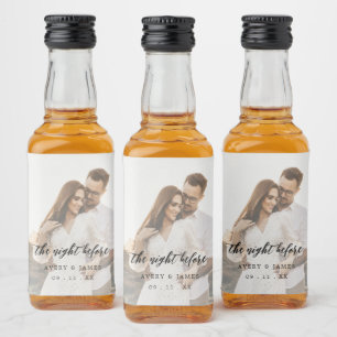 Modern Rustic Calligraphy Photo The Night Before Liquor Bottle Label