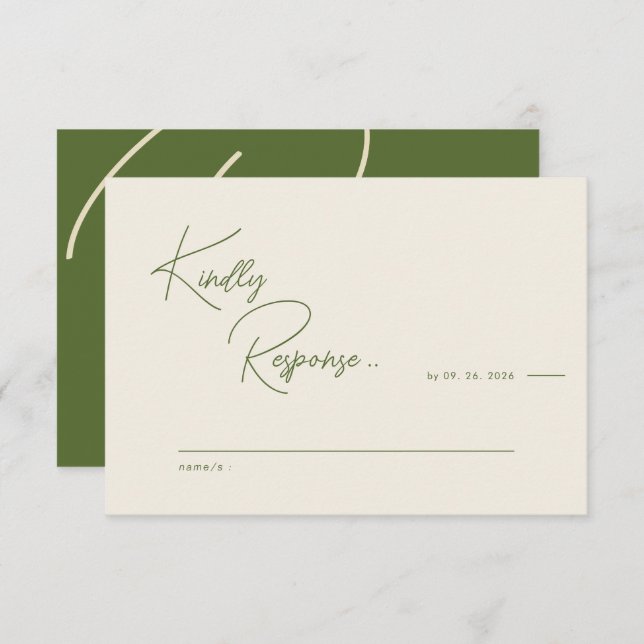 Modern Rustic Charm Wedding Response Card (Front/Back)