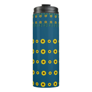 Modern Rustic Chic Sunflower Patterns  Thermal Tumbler