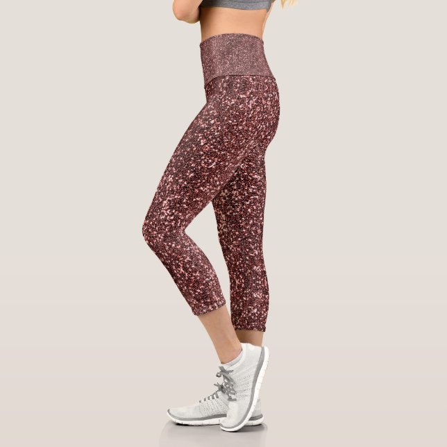  Modern Rustic Classic Glitter  Capri Leggings (Left)