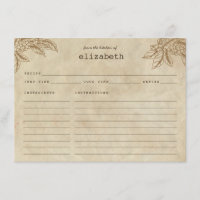 Modern Rustic Coffee Plant Beans Recipe Card