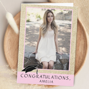 Modern Rustic Congratulations Graduation Photo Card