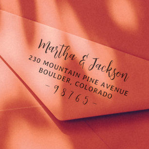 Modern Rustic Couple Names Wedding Return Address Self-inking Stamp