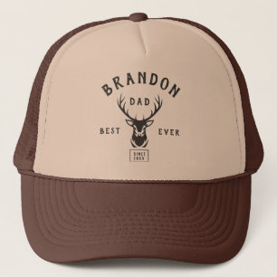 Modern Rustic Custom BEST DAD EVER Father's Day Trucker Hat