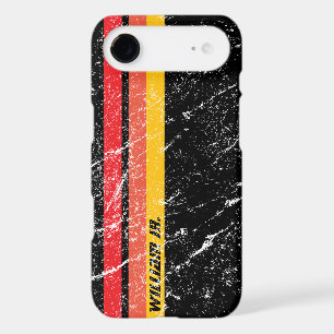 Modern Rustic Custom Name   Red Orange Yellow Line