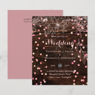 Modern Rustic Dusty Rose Pink Confetti Wedding