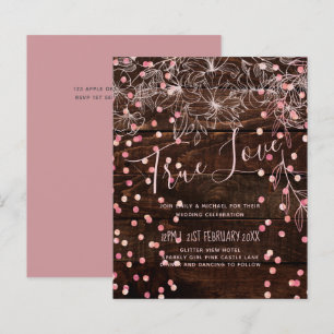 Modern Rustic Dusty Rose Pink Confetti Wedding