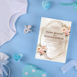 Modern Rustic Elegant Simple Wedding Invitation