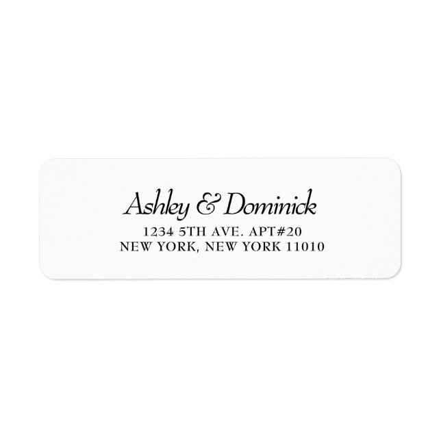 Modern Rustic Elegant Wedding Return Address (Front)