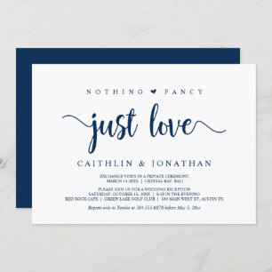 Modern Rustic Elopement, Nothing Fancy Just Love I Invitation