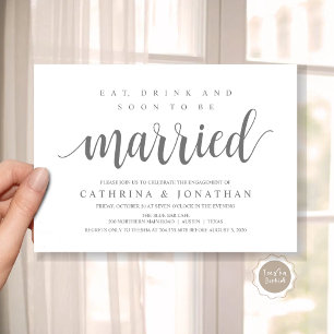 Modern Rustic, Engagement Party Celebration Invita Invitation