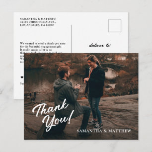 Modern Rustic Engagement Party Thank You Postcard