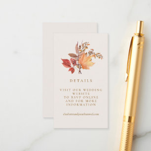 Modern Rustic Fall Boho Flower Wedding Enclosure Card