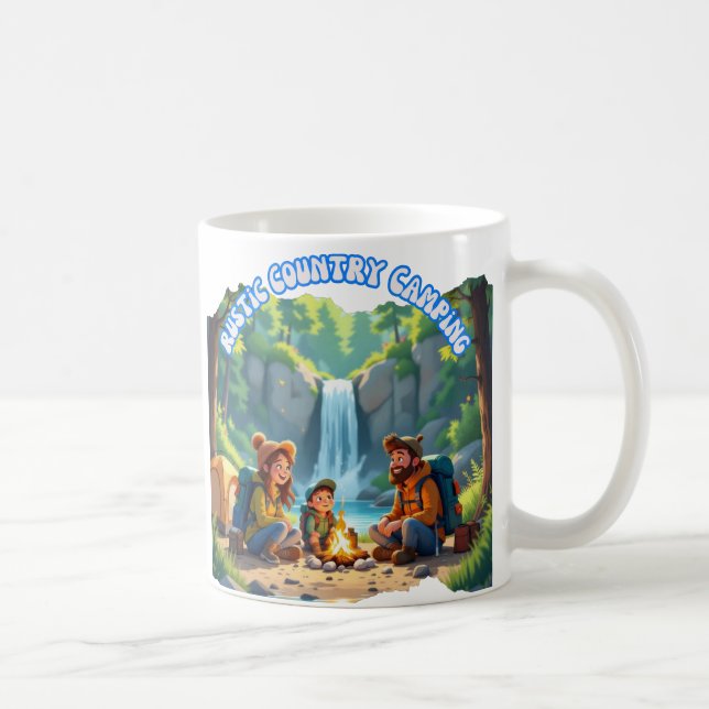 Modern Rustic Family Camping Coffee Mug (Right)