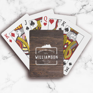 Modern Rustic Family Name Farmhouse Cottage Game Playing Cards