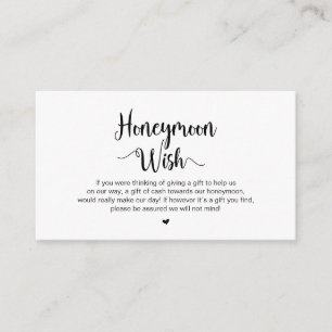 Modern Rustic Farm, Black Script, Honeymoon Wish Enclosure Card