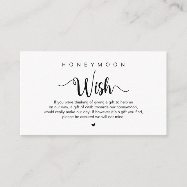 Modern Rustic Farm themed, Honeymoon Wish  Enclosu Enclosure Card (Front)