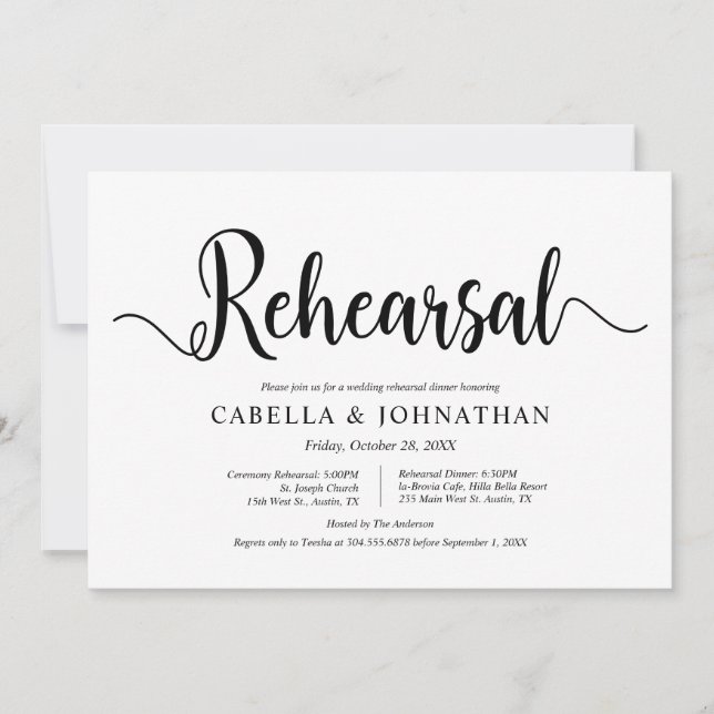 Modern Rustic Farm, Wedding Rehearsal and Dinner Invitation (Front)