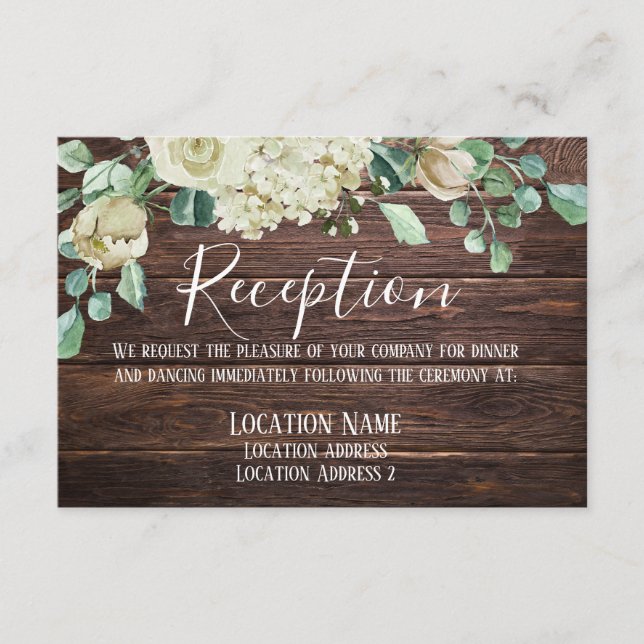Modern Rustic Farm Wood Floral Wedding Enclosure Card (Front)