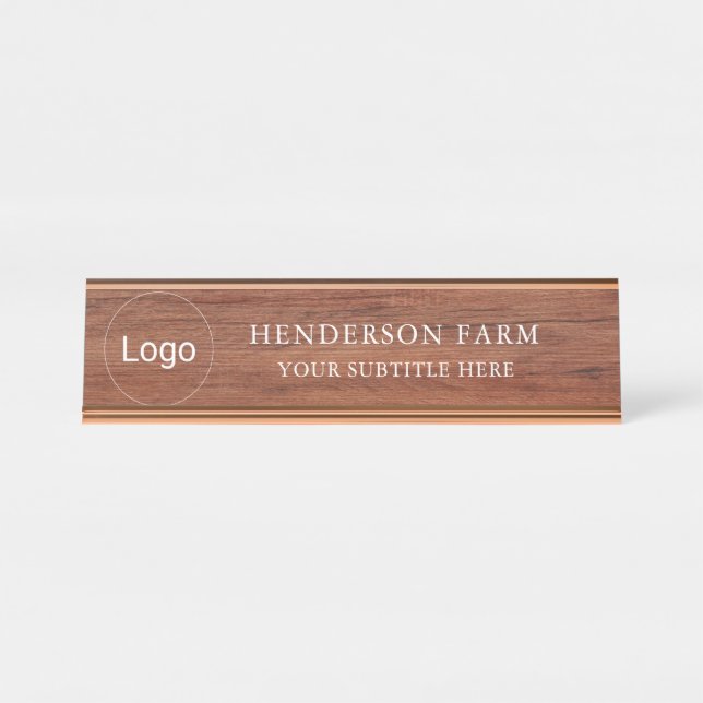 Modern Rustic Farmhouse Business  Desk Name Plate (Front)