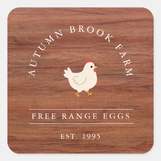 Modern Rustic Farmhouse Business  Square Sticker (Front)