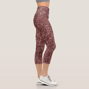 Modern Rustic Fashion Glitter Capri Leggings