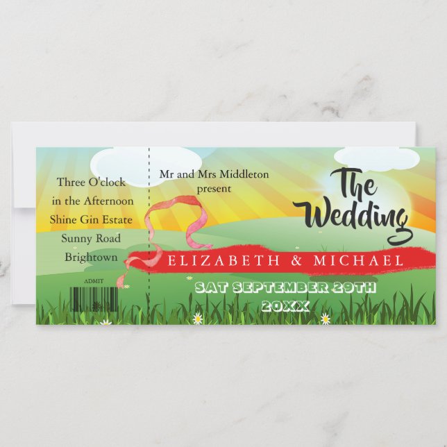 Modern Rustic Festival  Wedfest Wedding Invitation (Front)