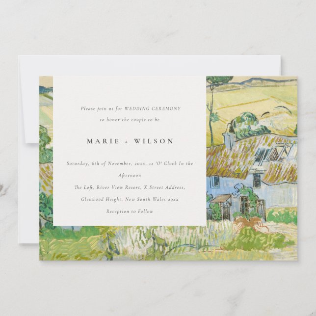 Modern Rustic Fields Mountain Landscape Wedding Invitation (Front)