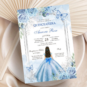 Modern Rustic Floral Quinceanera Invitation