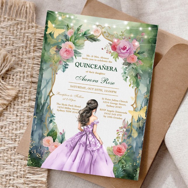 Modern Rustic Floral Quinceanera Invitation (Creator Uploaded)