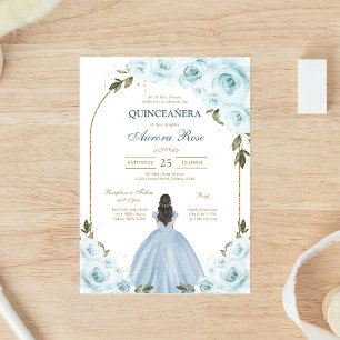 Modern Rustic Floral Quinceanera Invitation
