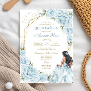 Modern Rustic Floral Quinceanera Invitation