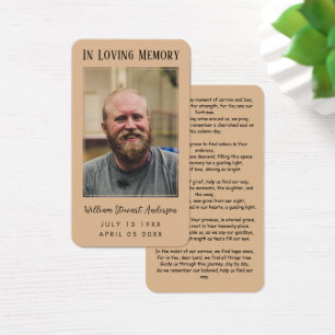 Modern Rustic Funeral Sympathy Prayer Photo Card