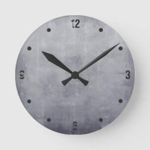 Modern rustic Grey abstract Round Clock