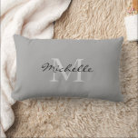 Modern rustic Grey personal monogram name Lumbar Cushion<br><div class="desc">Modern rustic Grey personal monogram name Pillow.
You can personalise it and add your own name and monogram.</div>