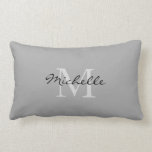 Modern rustic Grey personal monogram name Lumbar Cushion<br><div class="desc">Modern rustic Grey personal monogram name Pillow.
You can personalise it and add your own name and monogram.</div>