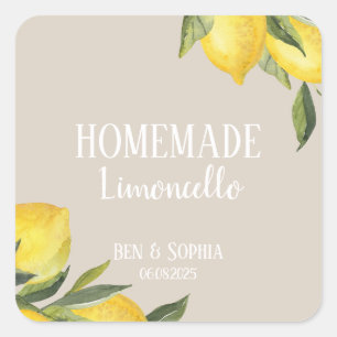 Modern Rustic Homemade Italian Limoncello Labels