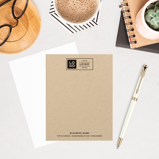 Modern Rustic Kraft Black Custom Business Logo Card (Creator Uploaded)