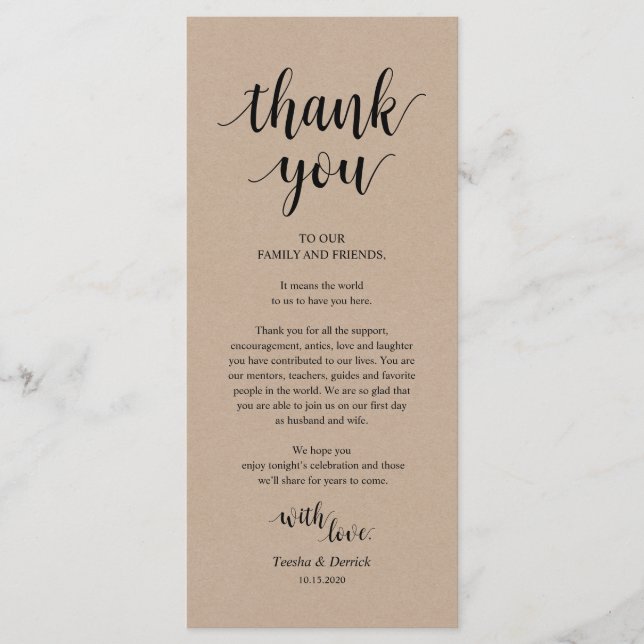 Modern Rustic, Kraft Place Setting Thank You Cards (Front)