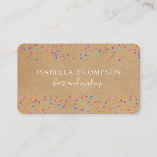 Modern Rustic Kraft Rainbow Sparkles Business Card