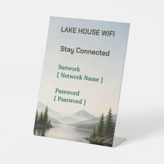 Modern Rustic Lake House Airbnb WiFi Pedestal Sign