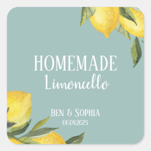 Modern Rustic Lemons Homemade Limoncello  Square Sticker