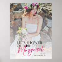 Modern Rustic Let's Shower Our Bride Welcome Sign