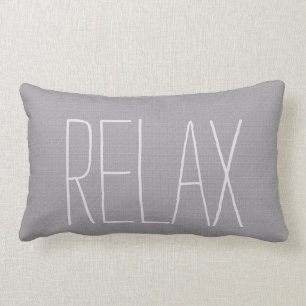 Modern rustic light grey burlap texture Relax Lumbar Cushion